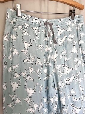 Nest Designs Bamboo Pajama Pants Owl Print Double Layer Flannel Lounge • Size M